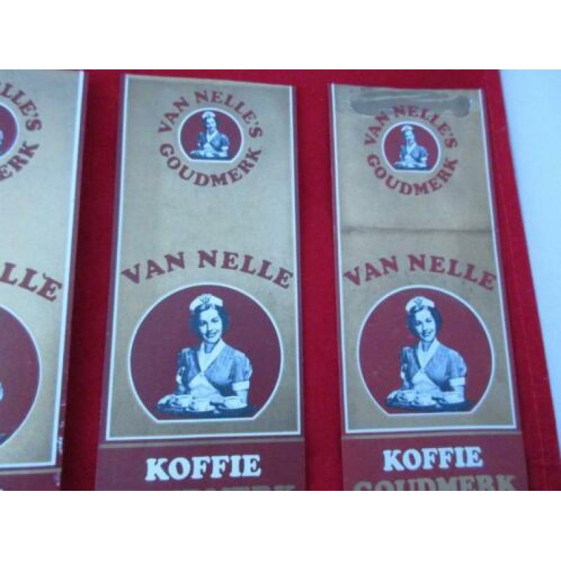 5 van Nelle koffie goudmerk labels uit ong. 1965.uit archief