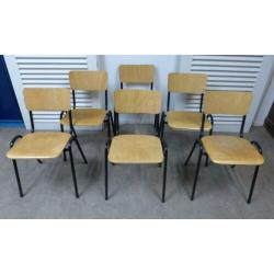 prachtige stevige vintage retro schoolstoelen