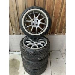 Mini Cooper 17 inch velgen met banden 4x100