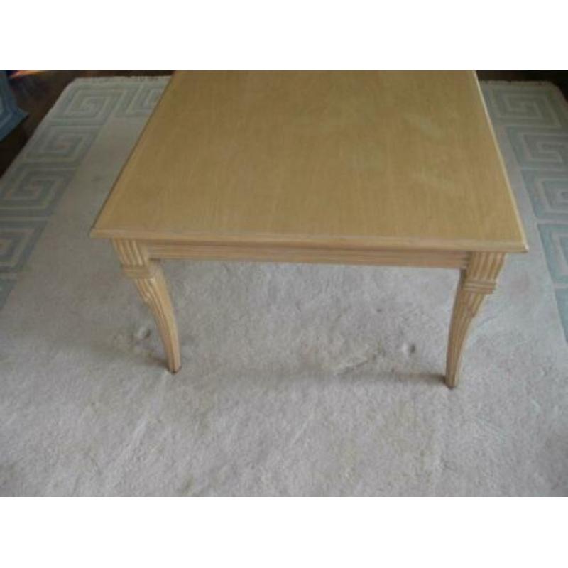 Salontafel, vierkant , 75 x 75 cm. White wash beuken.