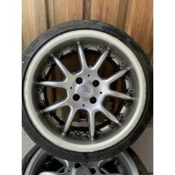 Mini Cooper 17 inch velgen met banden 4x100