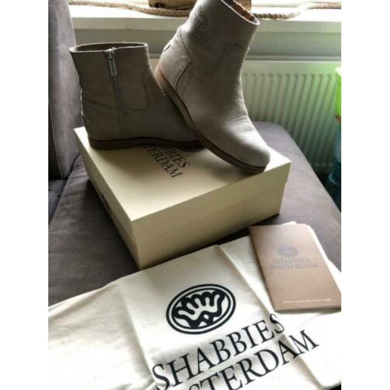 Shabbies laarsjes enkellaarsjes maat 38 taupe