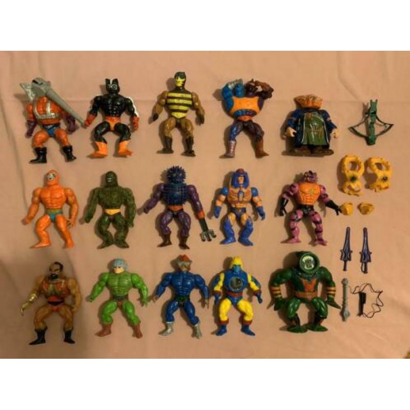 Vintage MOTU figures, accessories and poster