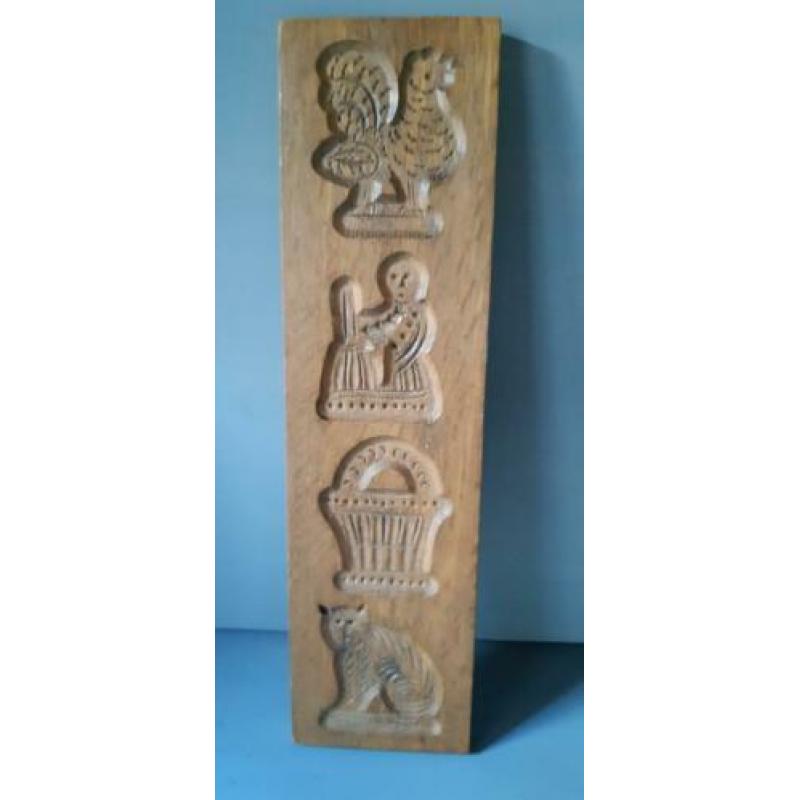 Speculaasplank, 45x12 cm 4 Figuren