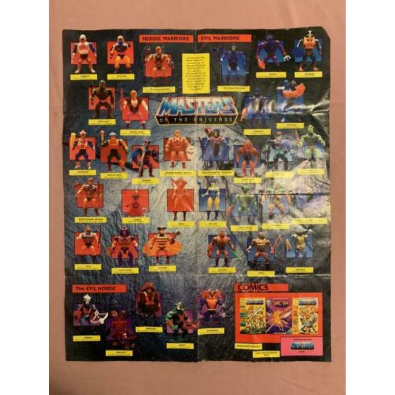 Vintage MOTU figures, accessories and poster