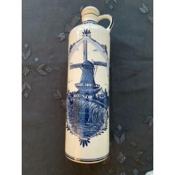 Delft blauwe jenever fles (leeg)