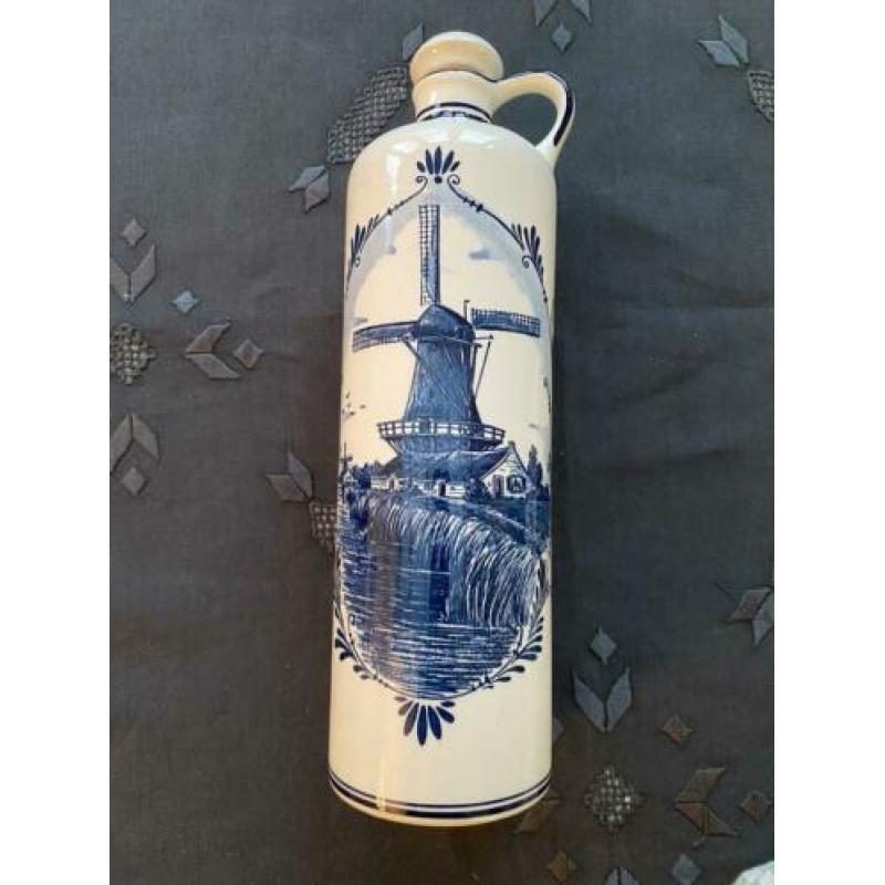 Delft blauwe jenever fles (leeg)