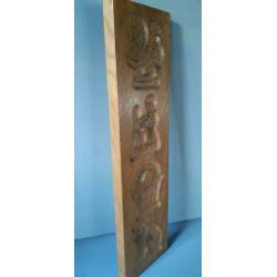 Speculaasplank, 45x12 cm 4 Figuren