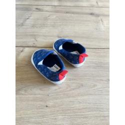 *NIEUW!* Baby slofjes / schoenen, blauw met bootjes 0-6 mnd