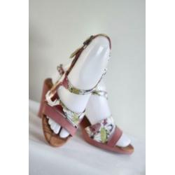 ART - Roze groen lederen sandalen - Mt 38