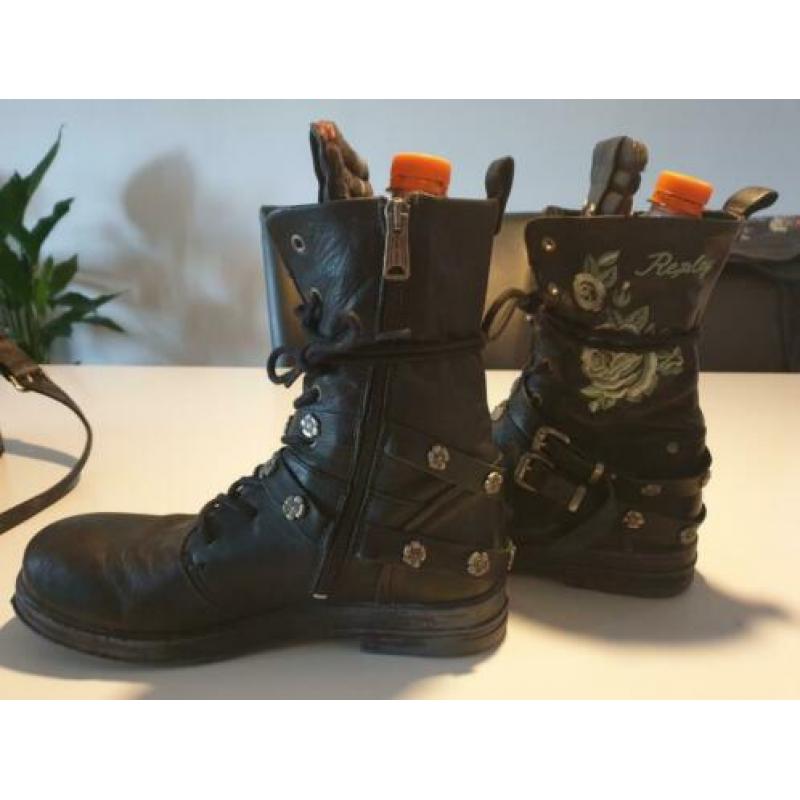 Leren bikerboots / laarsjes van replay maat 40??