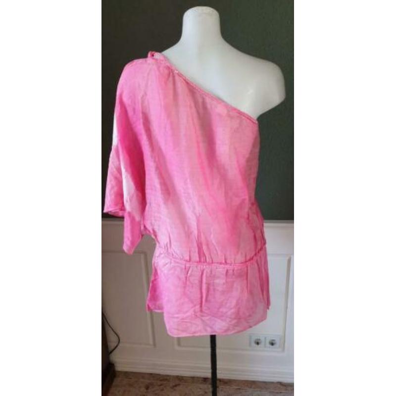 NIEUW roze DEBBIE KATZ tuniek met zijde 34 XS, zijden, top