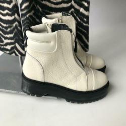 Bronx, ZGAN, witte, leren boots, maat 38