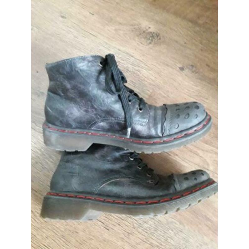 Leuke stoere grijze halfhoge Rieker boots, maat 39