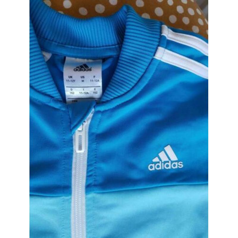 Tof retro jasje Adidas trainingsjas 11-12 jaar blauw zgan