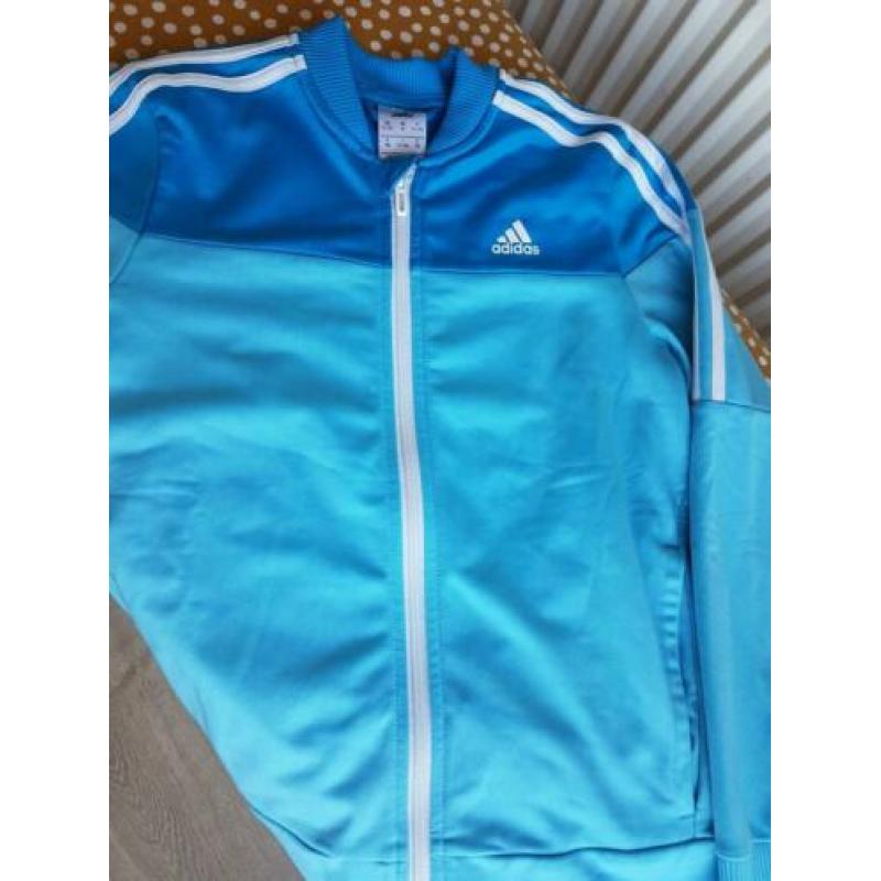 Tof retro jasje Adidas trainingsjas 11-12 jaar blauw zgan