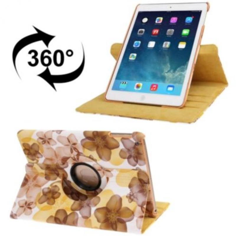 Gekleurde Bloemen Hoes iPad 5 Air Draaibaar 360 Rotatie Case