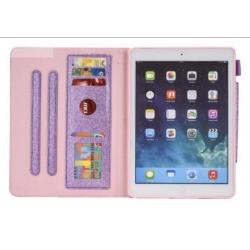 iPad 2018 Hoes / Bookcover Rose / Paars glitters